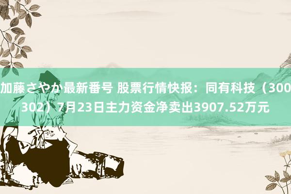 加藤さやか最新番号 股票行情快报：同有科技（300302）7月23日主力资金净卖出3907.52万元