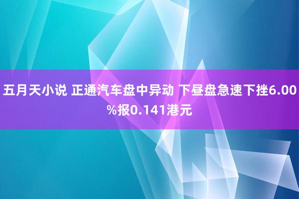 五月天小说 正通汽车盘中异动 下昼盘急速下挫6.00%报0.141港元