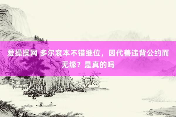 爱操操网 多尔衮本不错继位，因代善违背公约而无缘？是真的吗